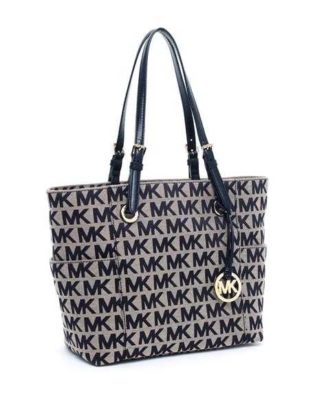 michael kors classic monogram large black totes|Michael Kors Tote bag black.